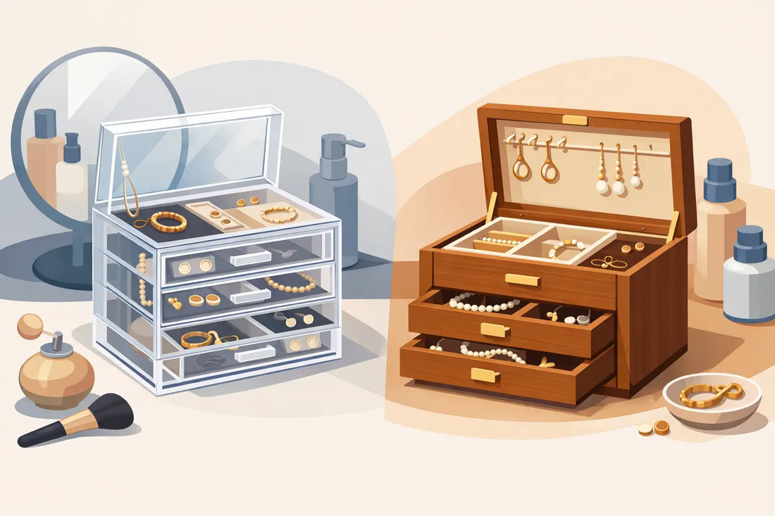 Acrylic vs Wooden Jewelry Box for Your Vanity