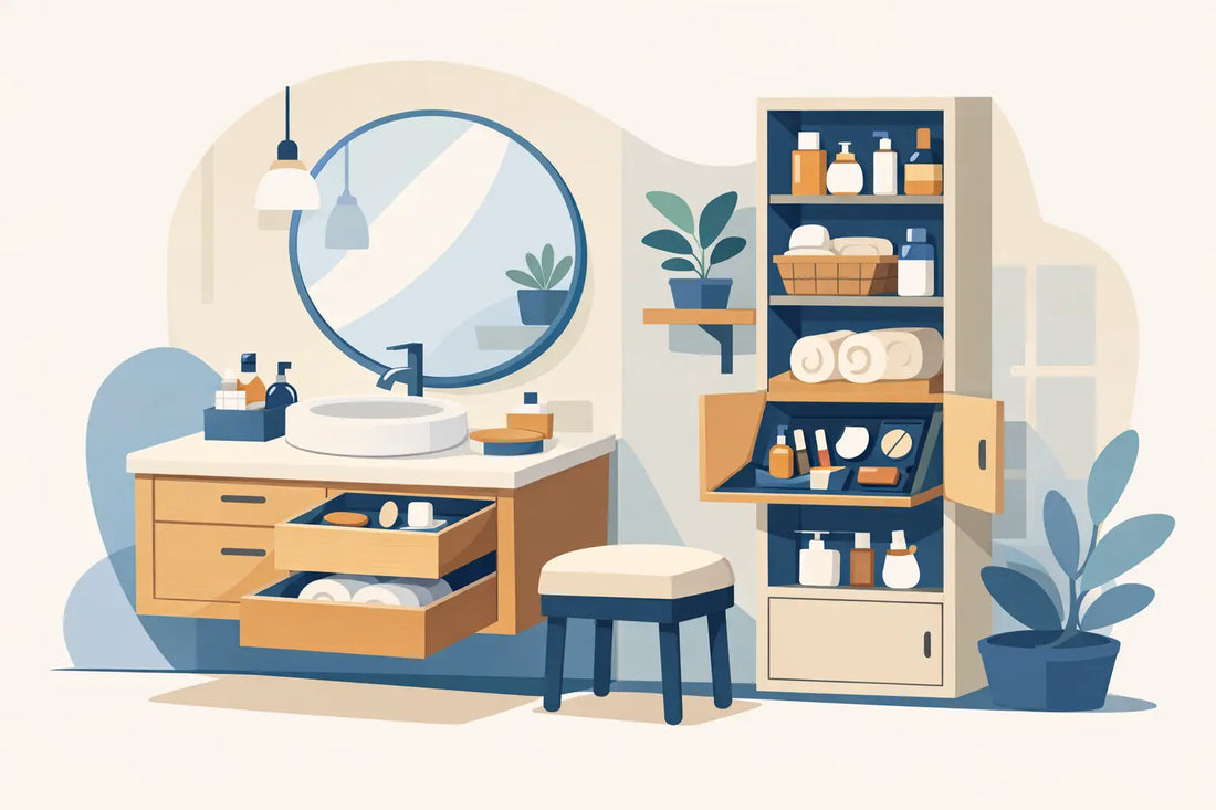 Space Saving Vanity Storage for Small Spaces