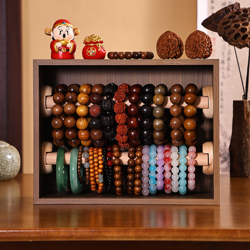 Shopclassyshop dust free Double-layer jewelry box wooden for antiques hand bracelets bracelets storage multifunctional jewelry display box