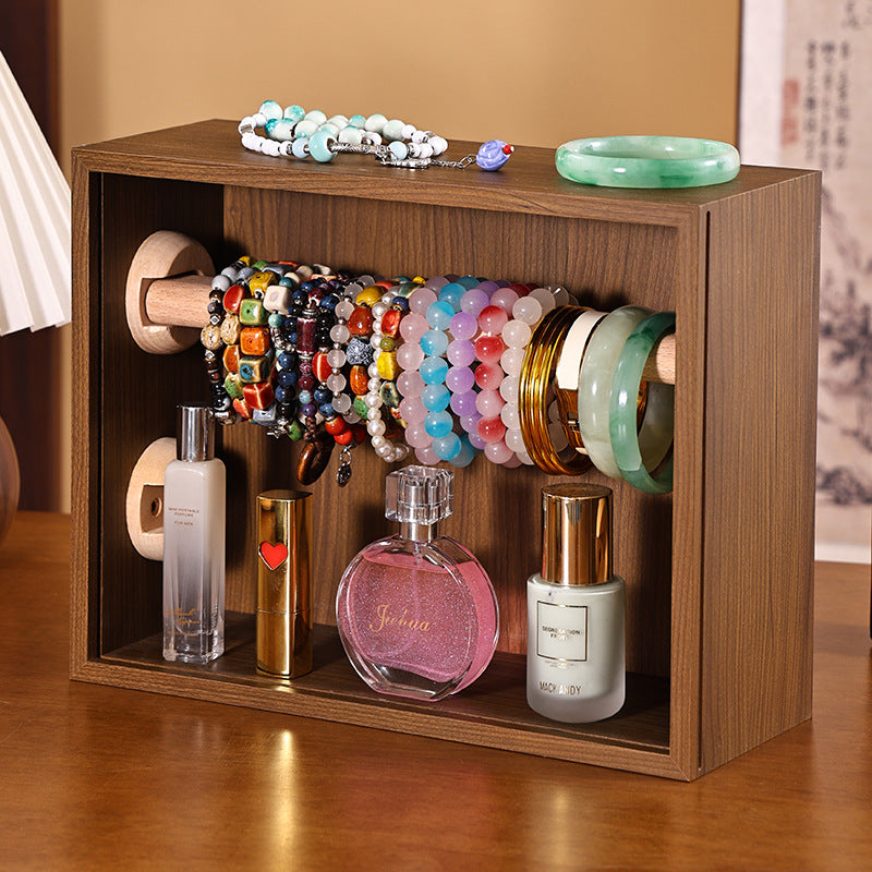 Shopclassyshop dust free Double-layer jewelry box wooden for antiques hand bracelets bracelets storage multifunctional jewelry display box
