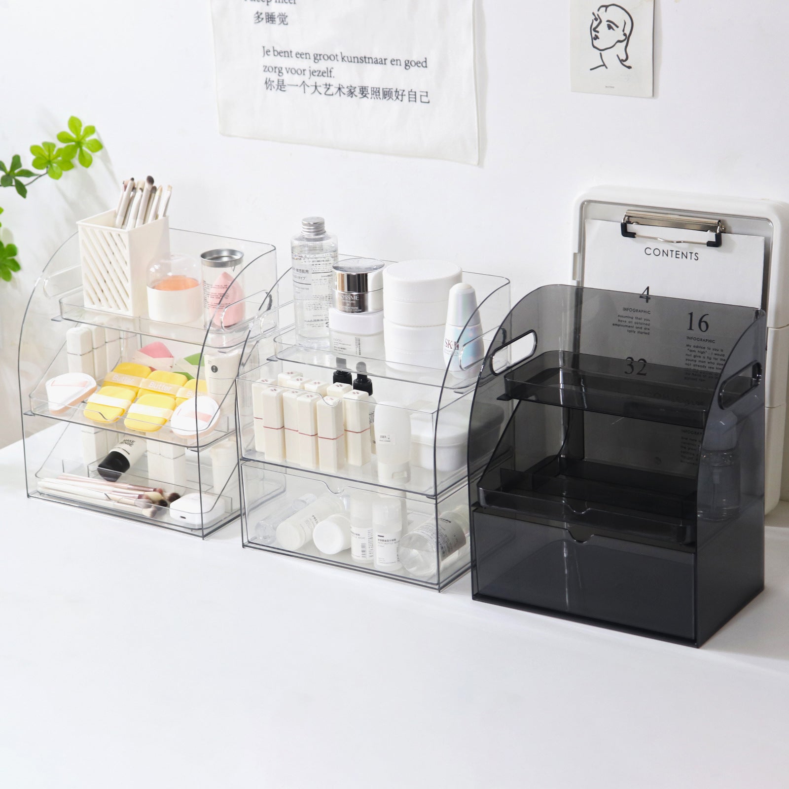 Shopclassyshop Cosmetics storage box desktop dustproof skincare vanity organizer lipstick home acrylic