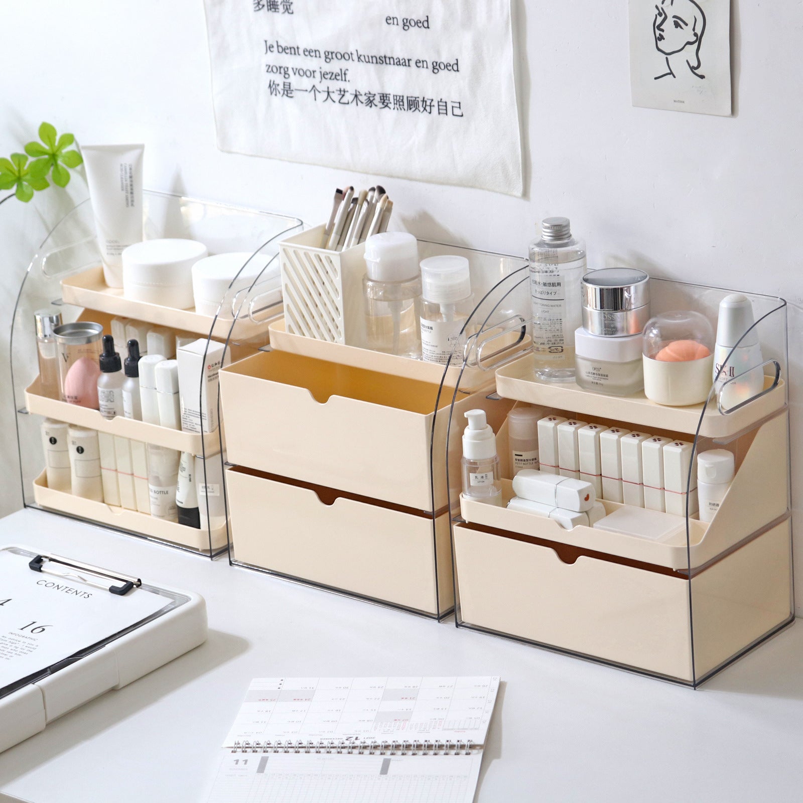Shopclassyshop Cosmetics storage box desktop dustproof skincare vanity organizer lipstick home acrylic