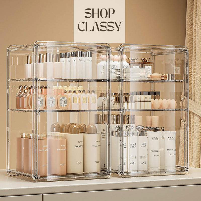 Shopclassyshop Transparent PET cosmetics skin care products dustproof finishing and Bag tea cups storage Organizer