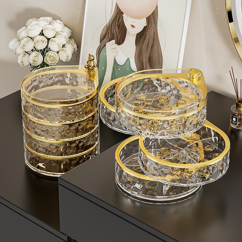 Shopclassyshop Gold Rotation Multifunctional Jewelry Organizer Storage Box Earring Watch Necklace Jade Bangle storage