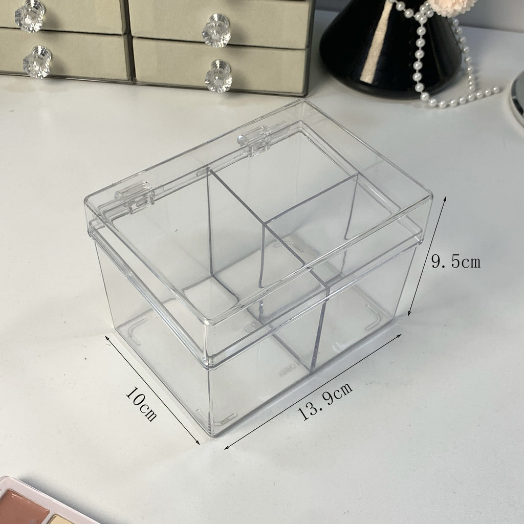 Shopclassyshop Table organizer PET cotton swab storage box, beauty salon cotton pad box dressing table dustproof cotton box, makeup remover tissue box