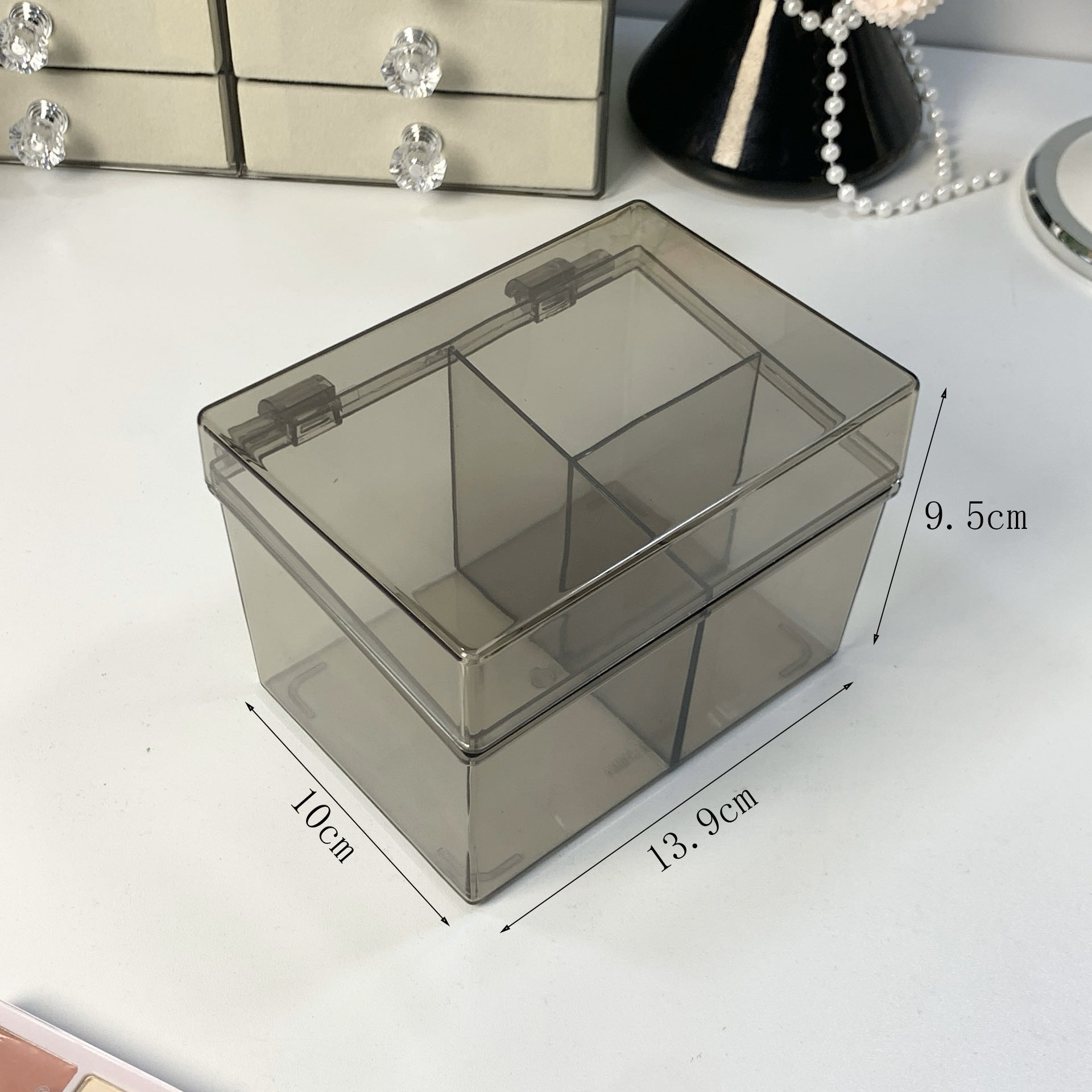 Shopclassyshop Table organizer PET cotton swab storage box, beauty salon cotton pad box dressing table dustproof cotton box, makeup remover tissue box