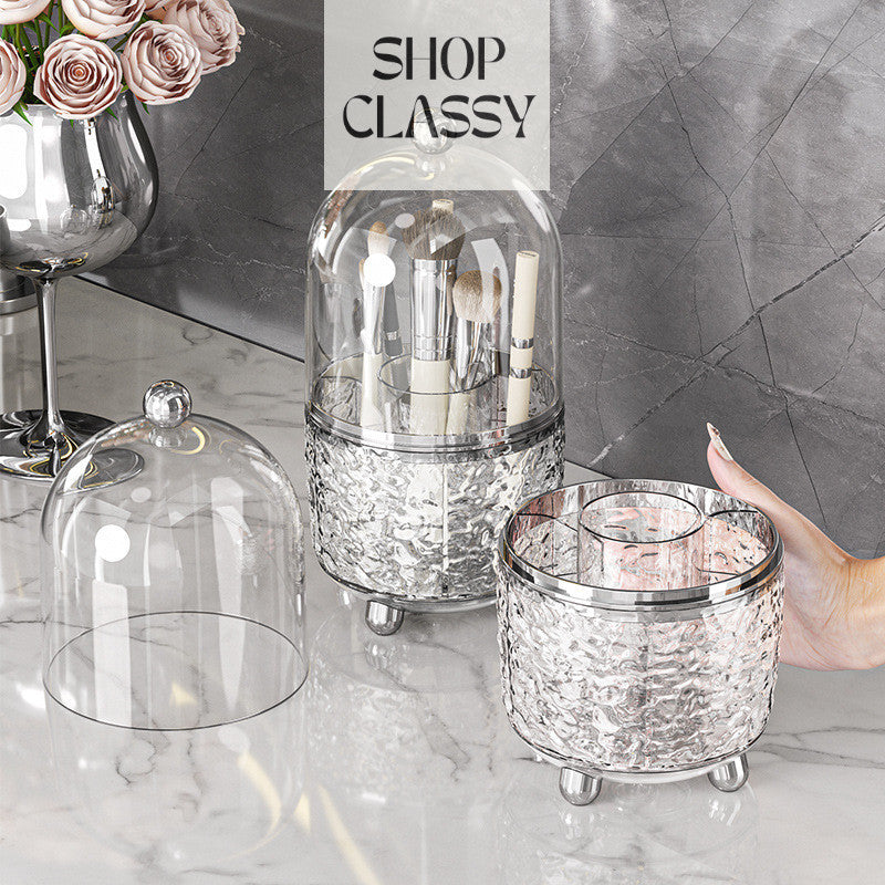 Shopclassyshop premium Dustproof 360° Rotating Makeup Brush and Cosmetic Storage Holder Brush organizer