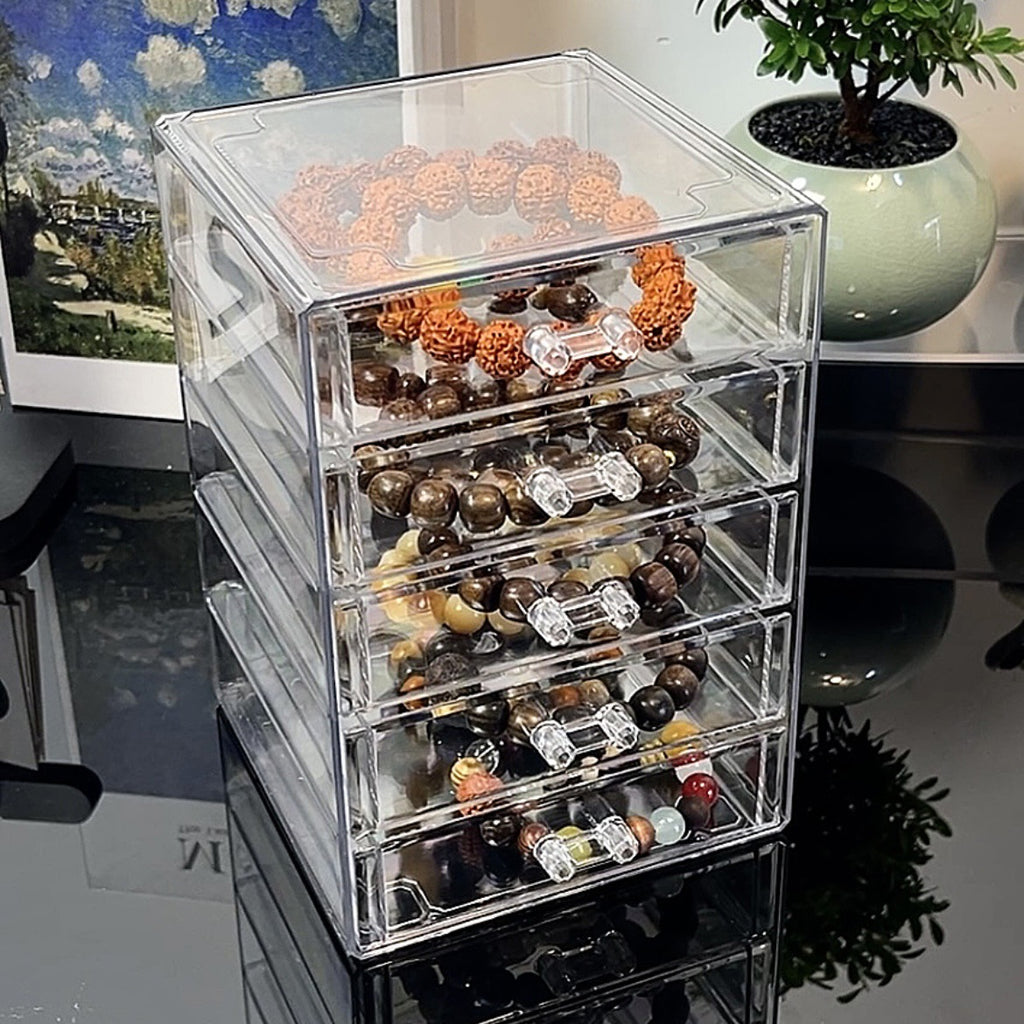 Shopclassyshop Stackable Desktop cosmetic storage box lipstick Organizer dust-proof drawer-style storage makeup box