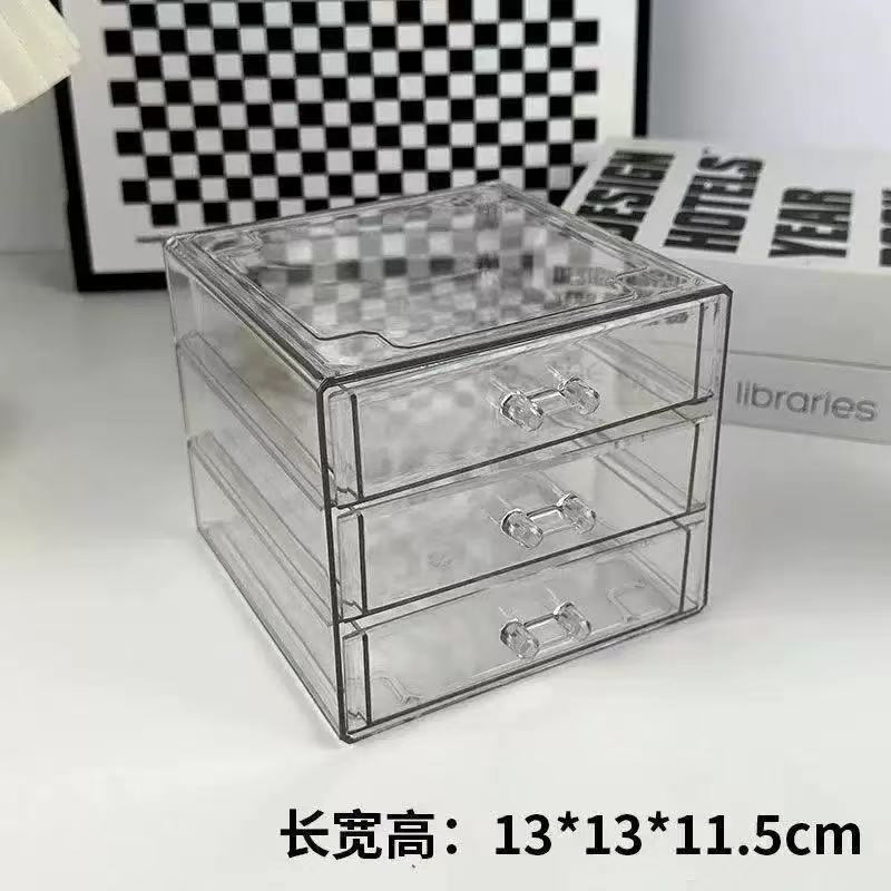 Shopclassyshop Stackable Desktop cosmetic storage box lipstick Organizer dust-proof drawer-style storage makeup box