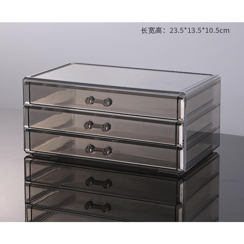 Shopclassyshop Multifunctional Lipstick Storage Box Desktop Makeup Drawer Organizer Lip Gloss Eyeshadow Makeup Transparent Dustproof Storage