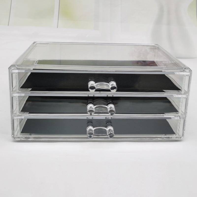 Shopclassyshop Multifunctional Lipstick Storage Box Desktop Makeup Drawer Organizer Lip Gloss Eyeshadow Makeup Transparent Dustproof Storage