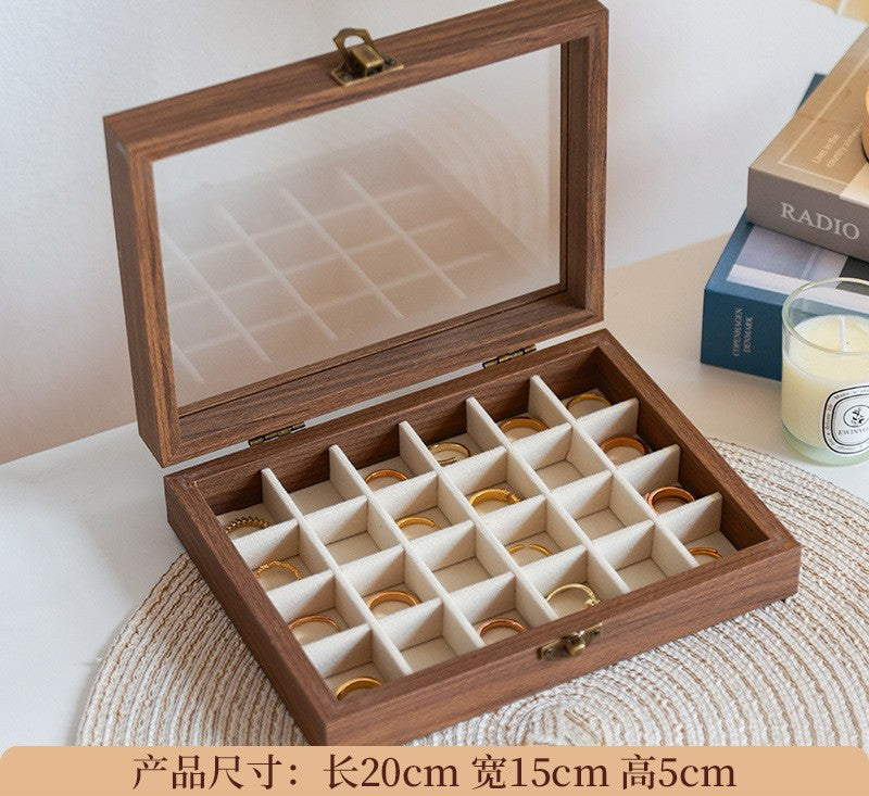 wood grain Jewelry storage box multi-functional compartment gift jewelry