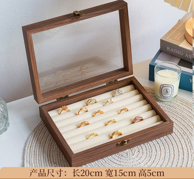 wood grain Jewelry storage box multi-functional compartment gift jewelry