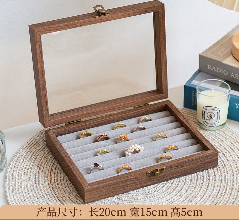 wood grain Jewelry storage box multi-functional compartment gift jewelry