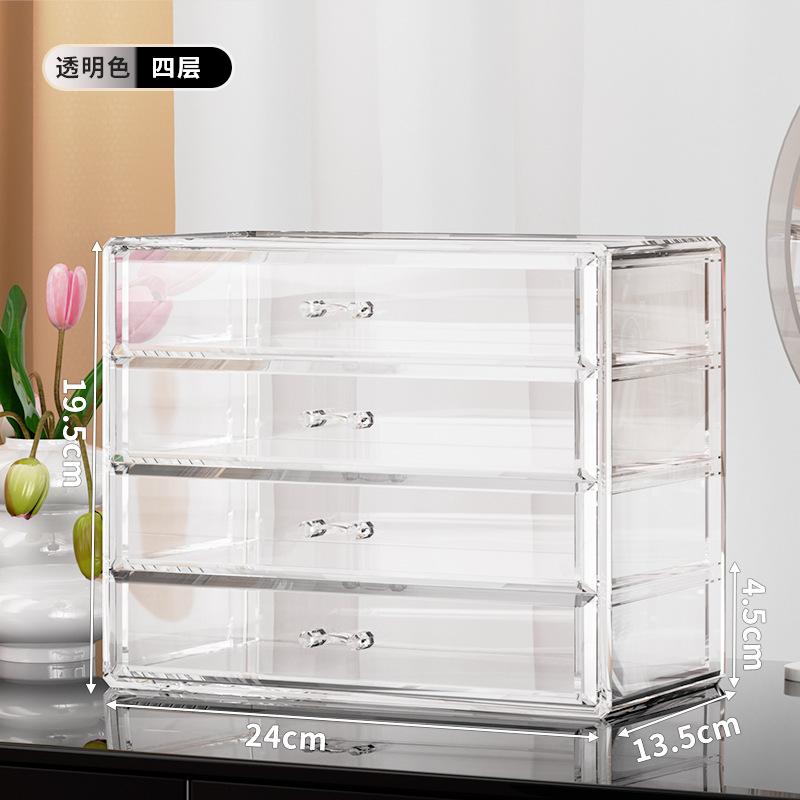 Shopclassyshop Multifunctional Lipstick Storage Box Desktop Makeup Drawer Organizer Lip Gloss Eyeshadow Makeup Transparent Dustproof Storage