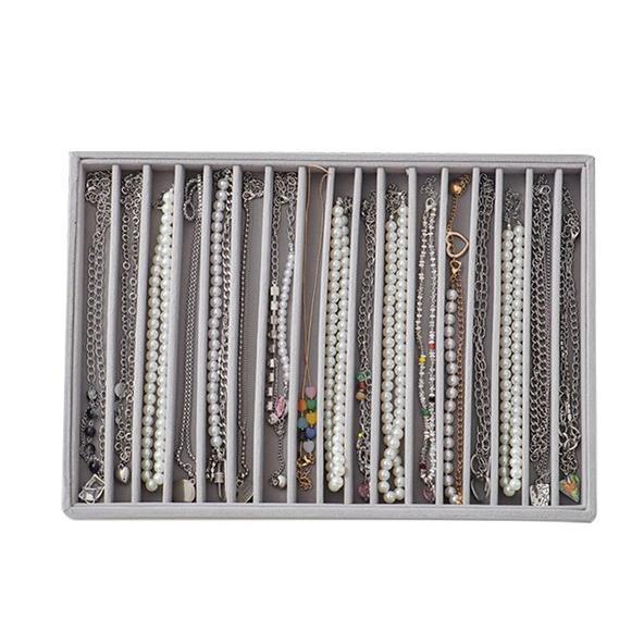 Shopclassyshop super Extra Large velvet jewelry tray stackable display tray for earrings necklaces and rings for jewelry drawer organizer