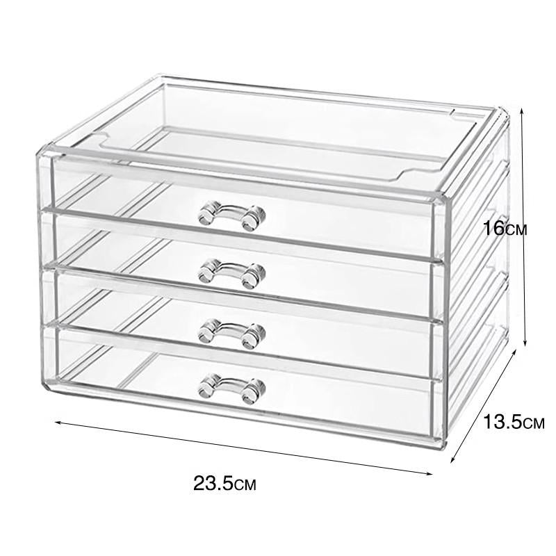 Shopclassyshop Multifunctional Lipstick Storage Box Desktop Makeup Drawer Organizer Lip Gloss Eyeshadow Makeup Transparent Dustproof Storage