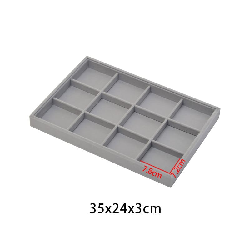 Shopclassyshop super Extra Large velvet jewelry tray stackable display tray for earrings necklaces and rings for jewelry drawer organizer