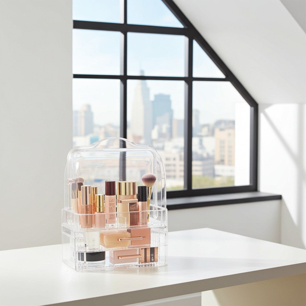 Cosmetic Acrylic skin care product storage box,desktop transparent storage box, dormitory lipstick storage rack