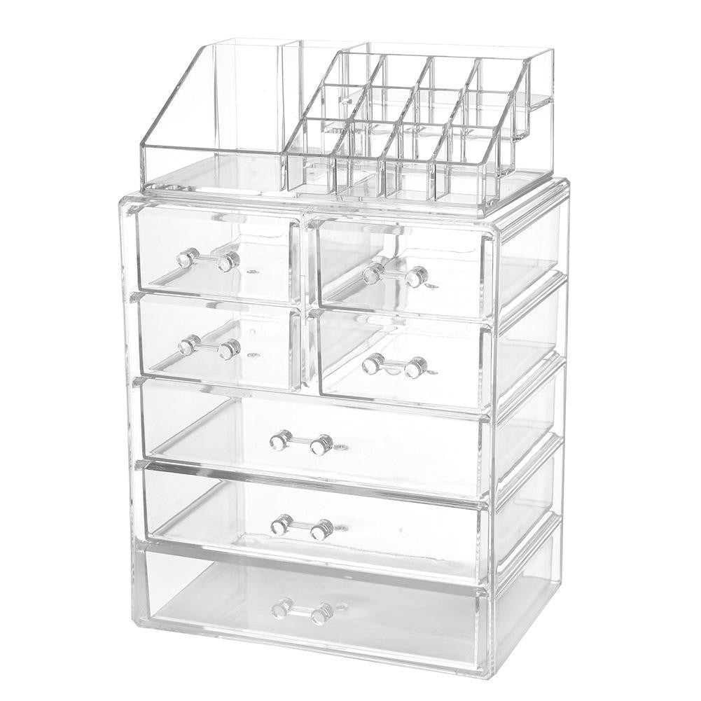 Shopclassyshop Extra Big All-in-one cosmetics drawer organizer storage box desktop drawer with lipstick holder organizer