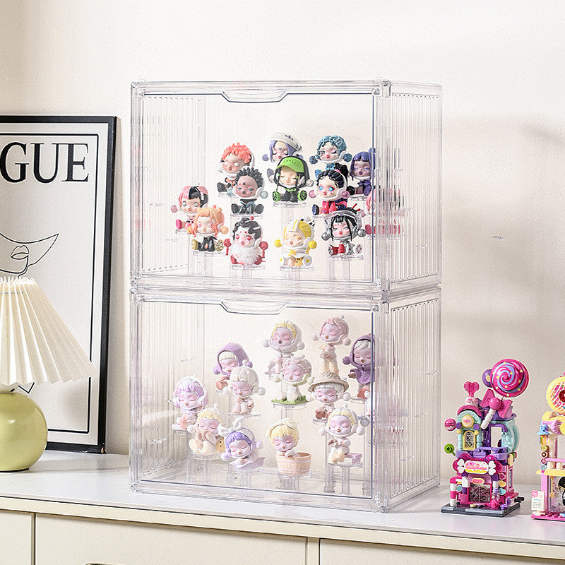 Shopclassyshop Acrylic Rubik cube Blind box display Stand storage figure large-capacity container bubble mart Organiser