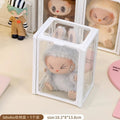 Shopclassyshop Glass Display Box single fits labubu display box pull cloth doll organizer storage box
