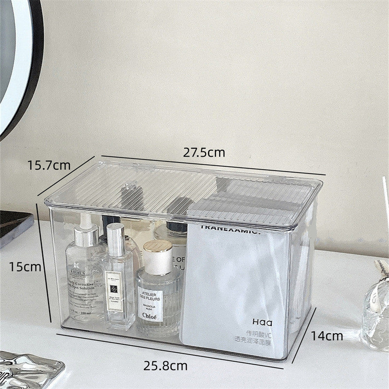 Shopclassyshop Tabletop Stackble storage box dresser makeup mask organizer box household makeup brush puff storage box