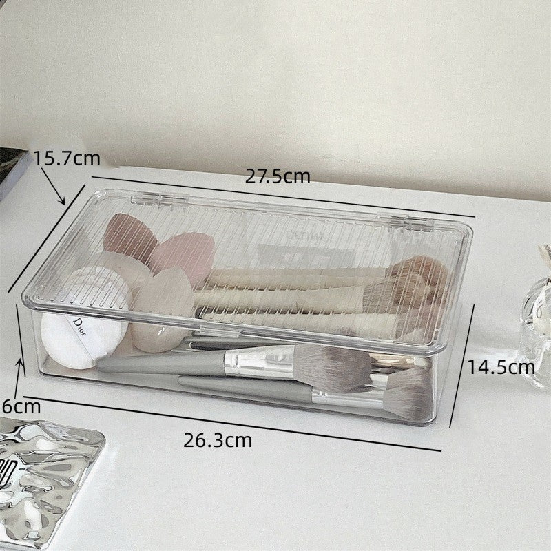 Shopclassyshop Tabletop Stackble storage box dresser makeup mask organizer box household makeup brush puff storage box