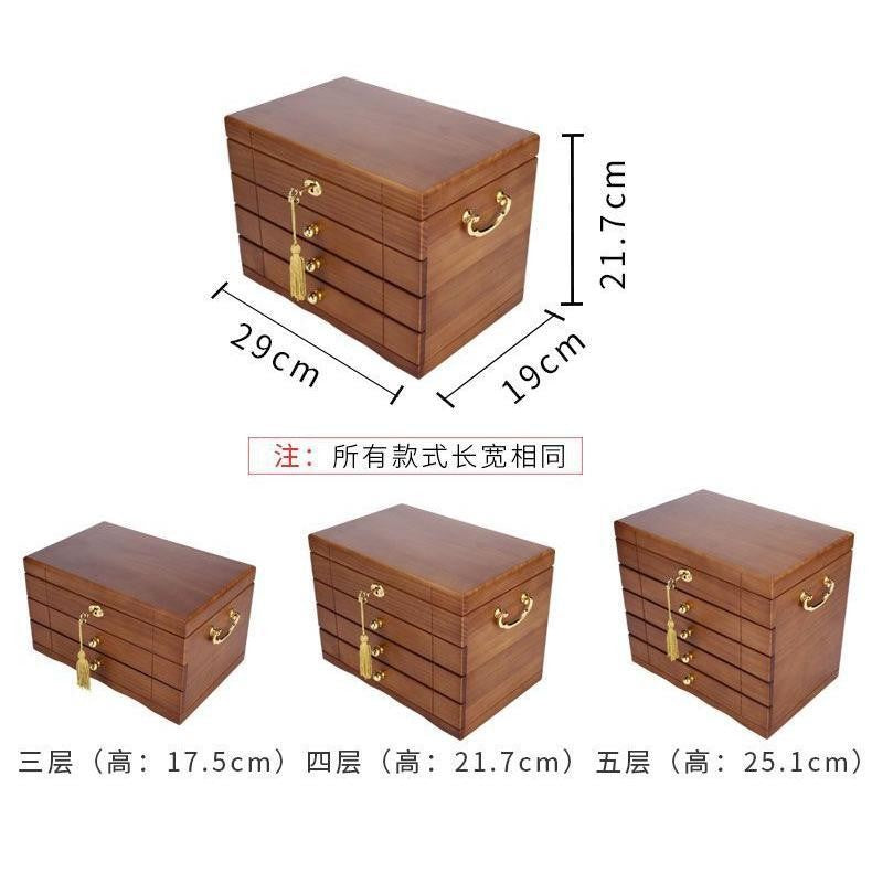 Shopclassyshop Solid wood jewelry organizer box with full lock large capacity multifunctional jewelry Organizer  box