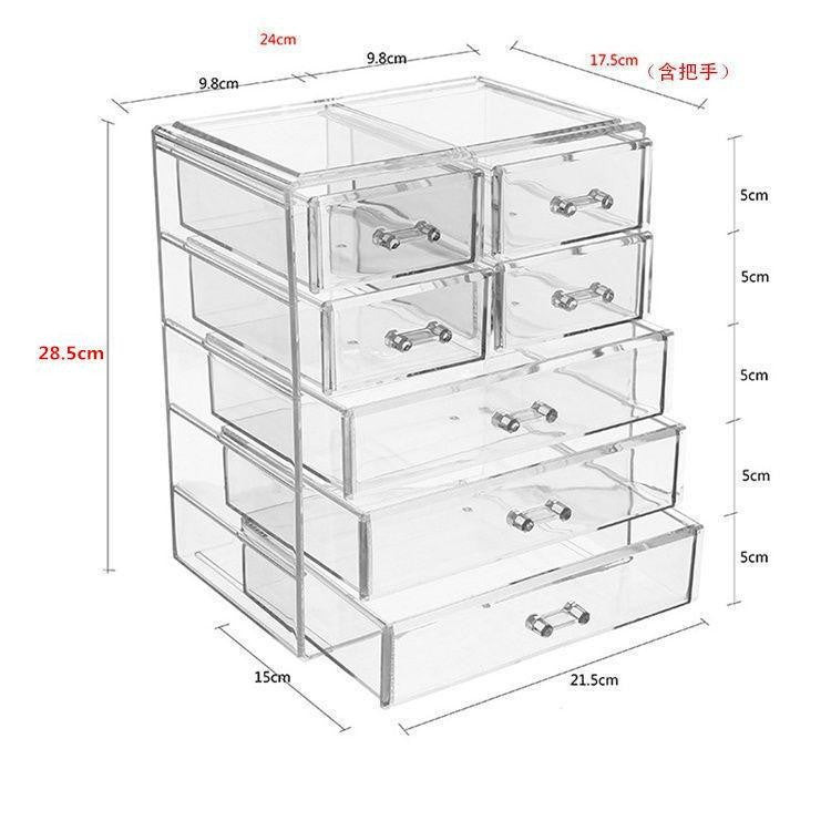 Shopclassyshop Extra Big All-in-one cosmetics drawer organizer storage box desktop drawer with lipstick holder organizer