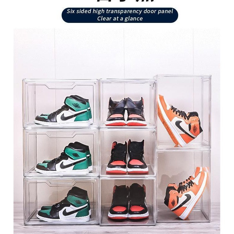 Shopclassyshop shoe/Bag Box stackable acrylic pro magnetic handbags display cabinet dust-proof stackable