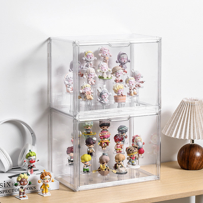 Shopclassyshop Acrylic Rubik cube Blind box display Stand storage figure large-capacity container bubble mart Organiser