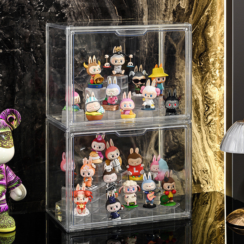 Shopclassyshop Acrylic Rubik cube Blind box display Stand storage figure large-capacity container bubble mart Organiser
