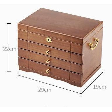 Shopclassyshop Solid wood jewelry organizer box with full lock large capacity multifunctional jewelry Organizer  box