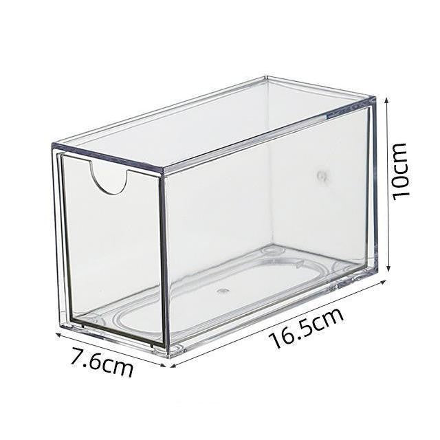 Shopclassyshop Desktop PET Dustproof Stackable Cosmetics Organizer Stationery Organiser Drawer Storage Box