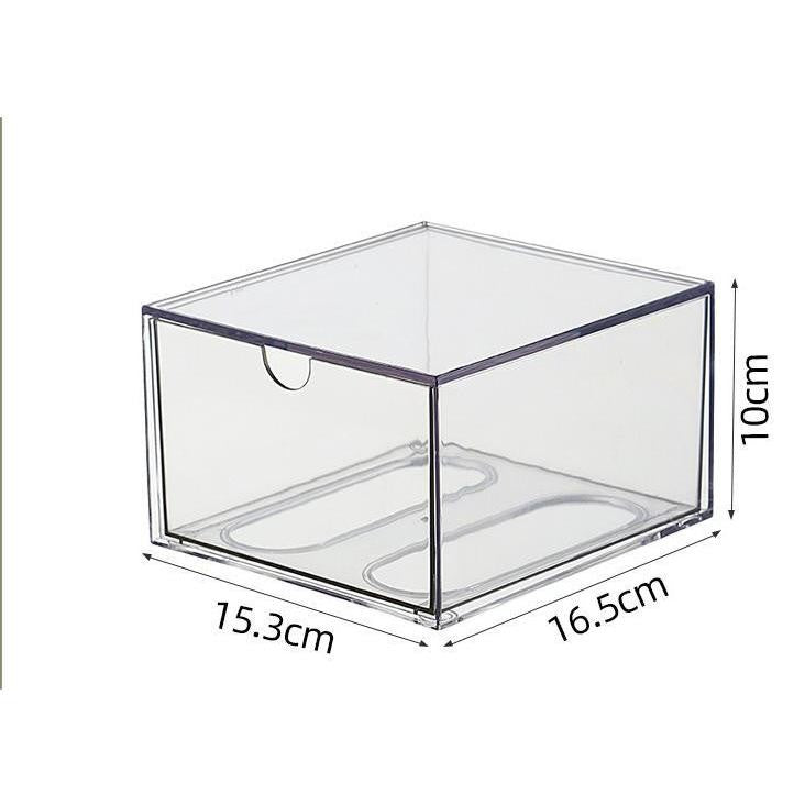 Shopclassyshop Desktop PET Dustproof Stackable Cosmetics Organizer Stationery Organiser Drawer Storage Box