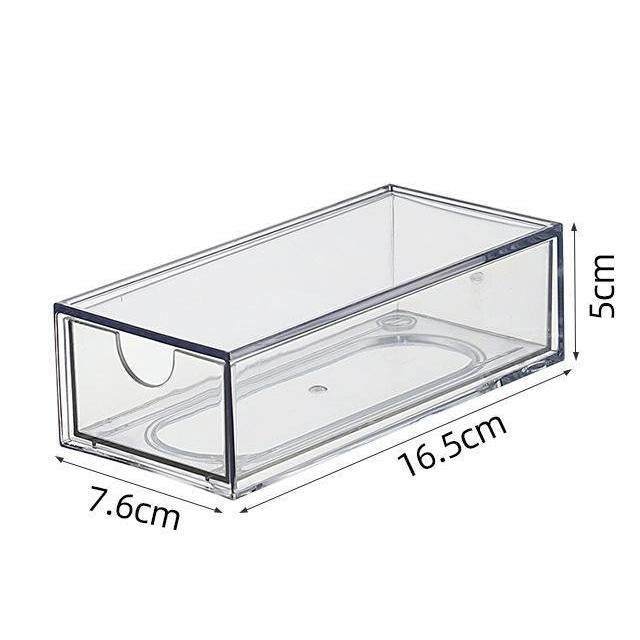 Shopclassyshop Desktop PET Dustproof Stackable Cosmetics Organizer Stationery Organiser Drawer Storage Box
