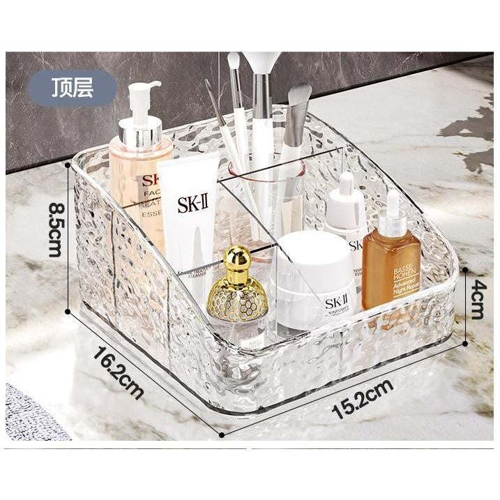Shopclassyshop Water ripple mini Style Dustproof Stackable drawer desk Cosmetic Organizer storage box
