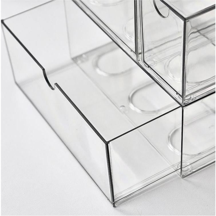 Shopclassyshop Desktop PET Dustproof Stackable Cosmetics Organizer Stationery Organiser Drawer Storage Box
