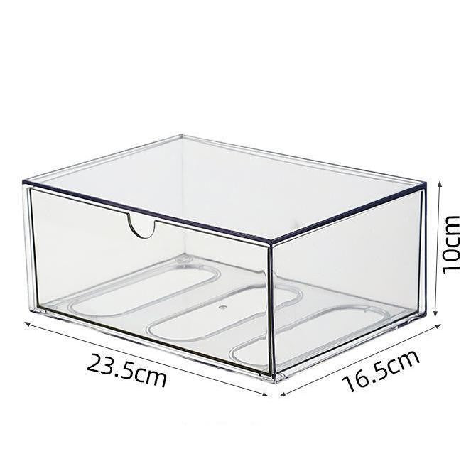Shopclassyshop Desktop PET Dustproof Stackable Cosmetics Organizer Stationery Organiser Drawer Storage Box