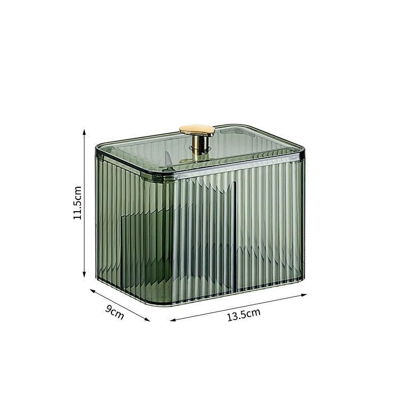Transparent Acrylic makeup puff and cotton swab storage box Holder Organizer