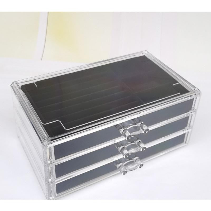 SG Stock ShopClassy Three drawer cosmetic storage box, jewelry necklace, earring ring display rack, velvet
