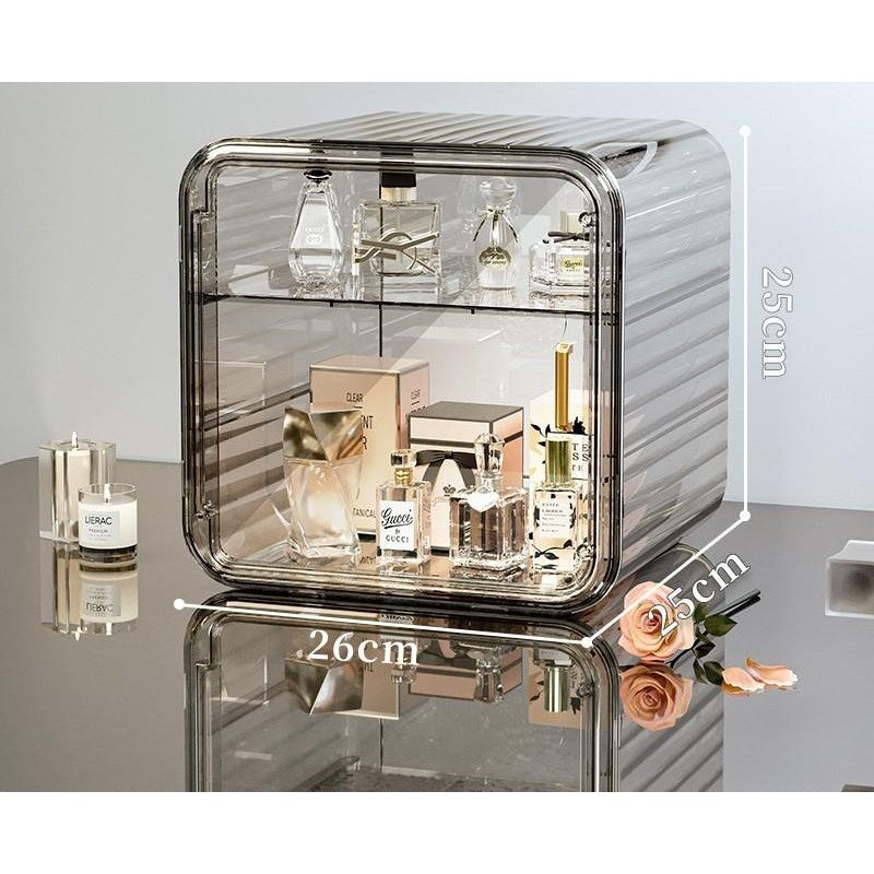 Shopclassy Transparent acrylic cosmetics skin care products dustproof finishing and storage Organizer