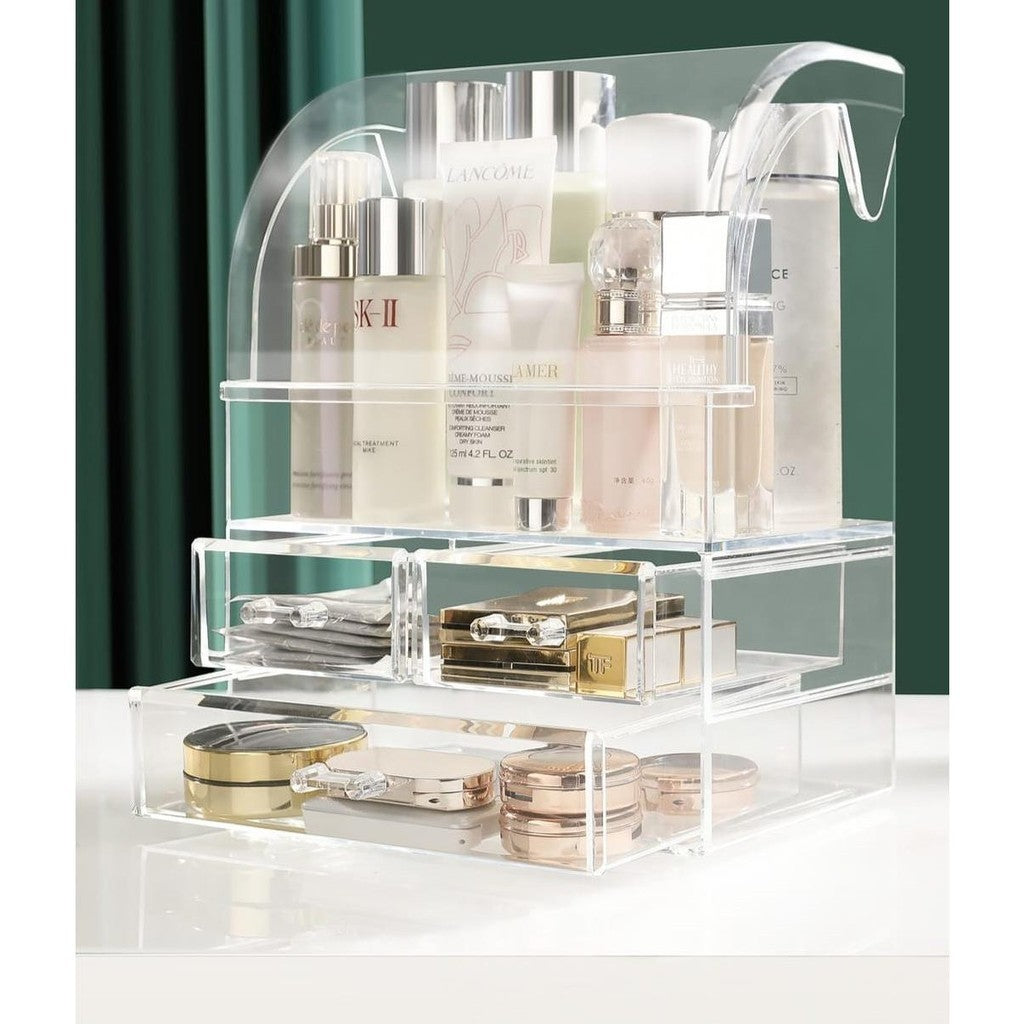Shopclassyshop Acrulic Cosmetics Make up storage box desktop dust-proof skin care product storage table lipstick makeup