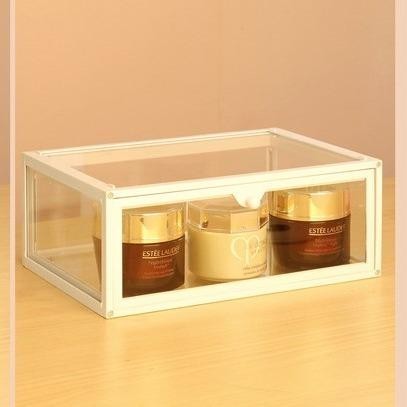 ShopClassy 3in1 Make up Glass Storage Box for Makeup, brush and Perfume