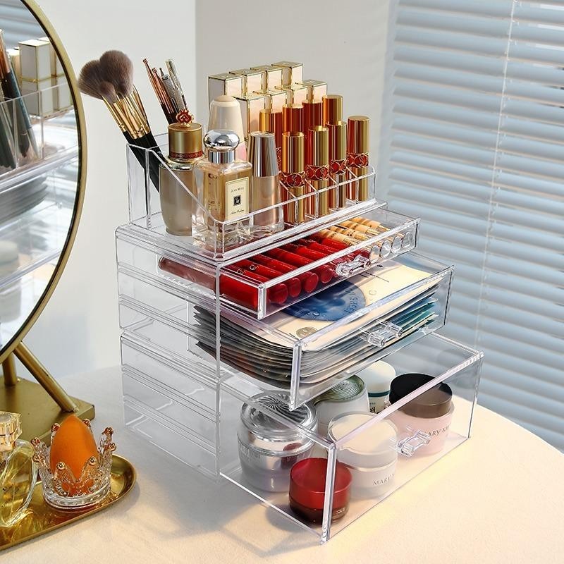 Shop Classy Acrylic cosmetics storage box Jewelry drawer-type organizer cabinet desktop storage rack