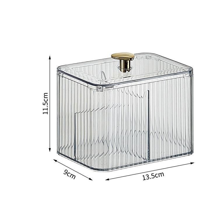 Transparent Acrylic makeup puff and cotton swab storage box Holder Organizer
