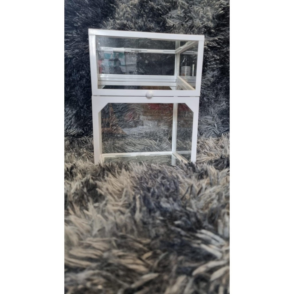 Glass Cosmetic Storage Box Desktop Organizing Facial Mask  Cosmetic Box Dustproof Lipstick Skin Care Storage Rack