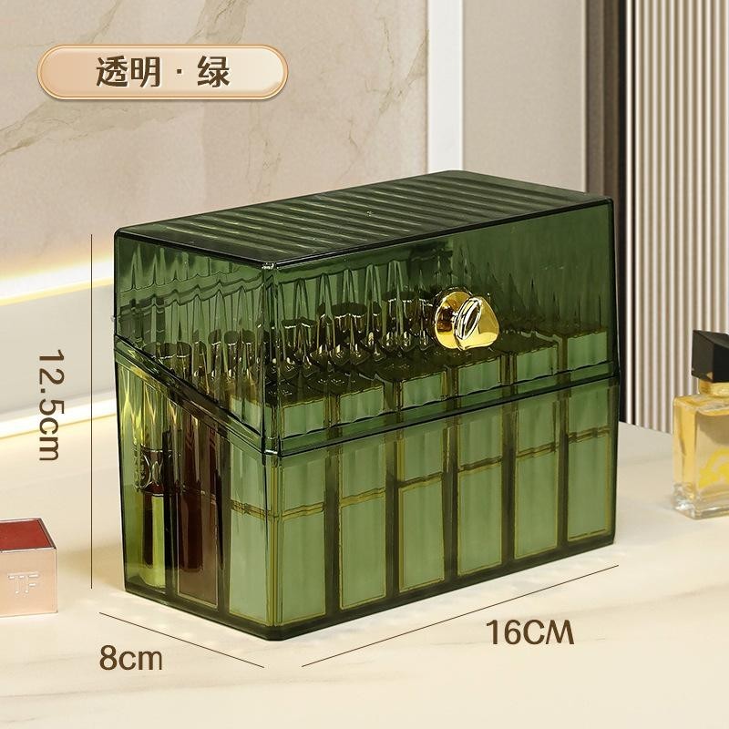 Shopclassyshop18pcs lipstick organizer storage box transparent acrylic desktop dust-proof lipstick storage rack
