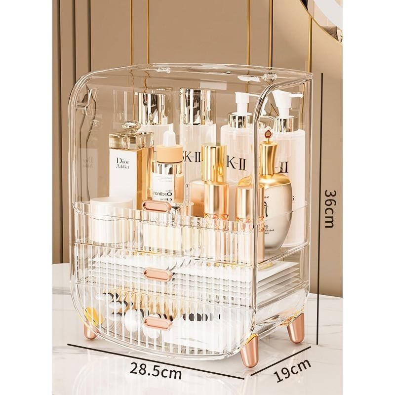 Premium Cosmetic Oraganizer Desktop storage rack large jewelry drawer organizer box dust-proof cosmetics storage box